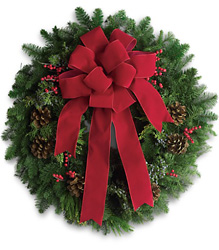 Classic Holiday Wreath from Brennan's Florist and Fine Gifts in Jersey City